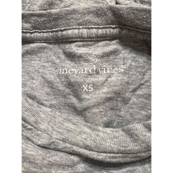 Vineyard Vines Long Sleeve Heather Gray Shirt Whale Back Graphic Pocket Size XS - Picture 4 of 4